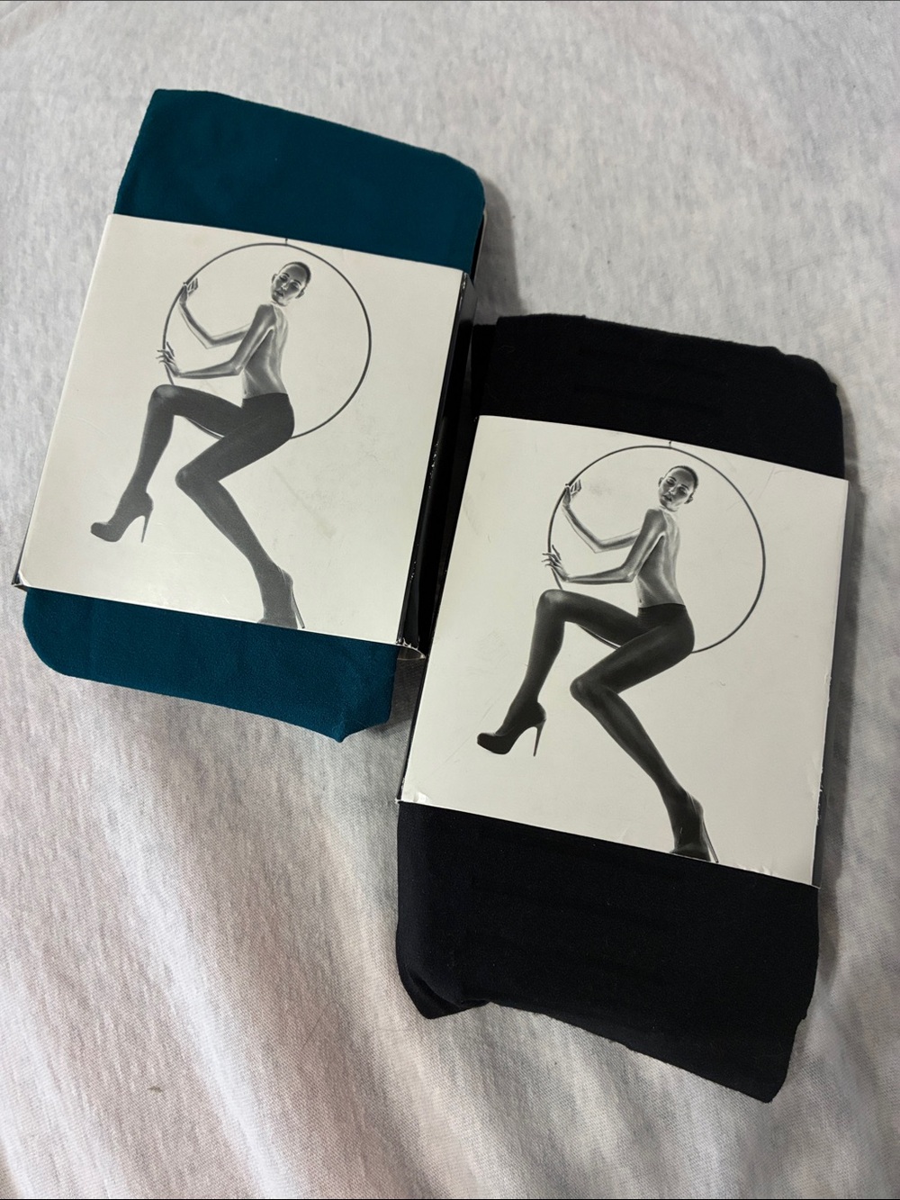 Express Women's Black & Teal Hosiery. NWT Size Small